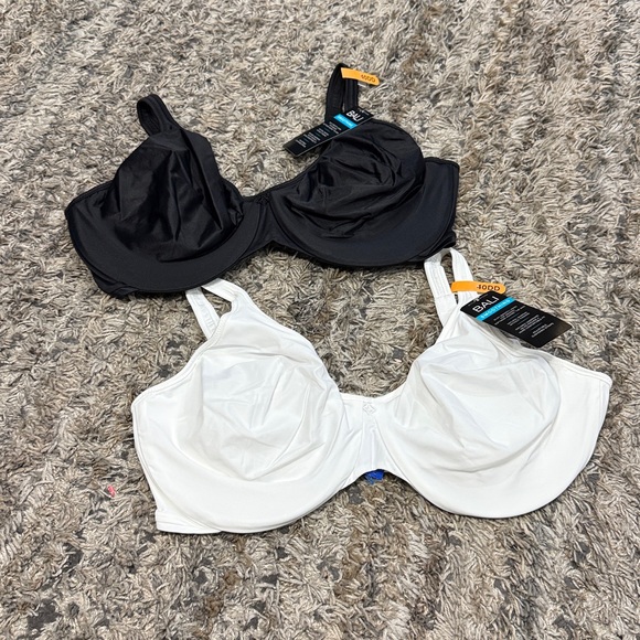 NWT Bali Smoothing Underwire Bra lot/2 black white sz 40DD - Picture 2 of 8